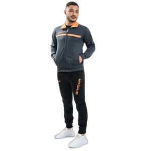 tt012-2328-zip-up-fleece-tracksuit-givova-one-grey-fluorescent-orange